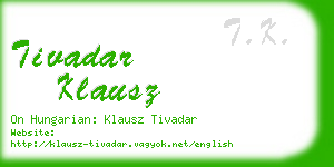 tivadar klausz business card